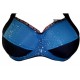 BH sett sort tricot med turkis glitter mesh | Sy din egen bh