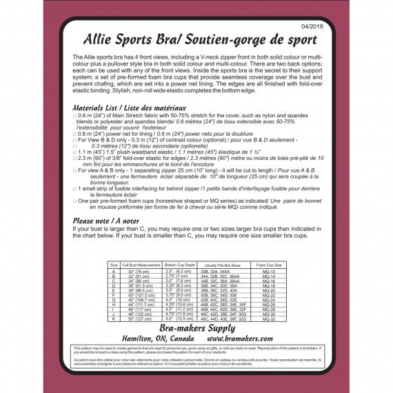 Allie Sports BH mønster - Pin-Up Girl