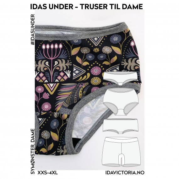 Idas Under | Truse mønster til dame str. XXS-4XL