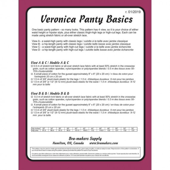Veronic Basic Truse Mønster - PinUp Girl