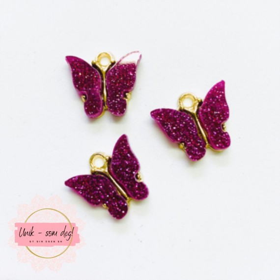 BH-pynt | sommerfugl med glitter