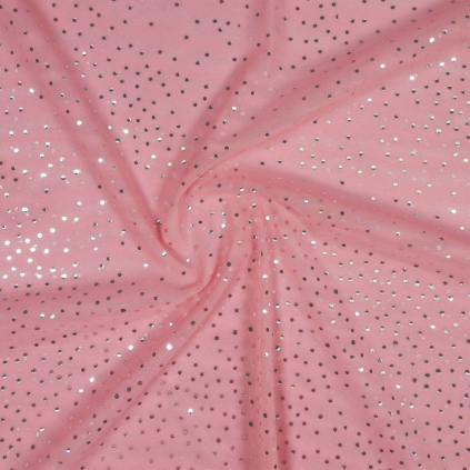 Stretch mesh glitter - Cotton candy rosa