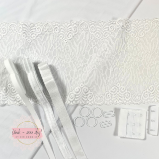 BH sett med prikkete stretch mes