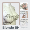 BH-sett med blonde - grå blomster