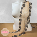 Blonde 21 cm - beige med koksgrå blomster
