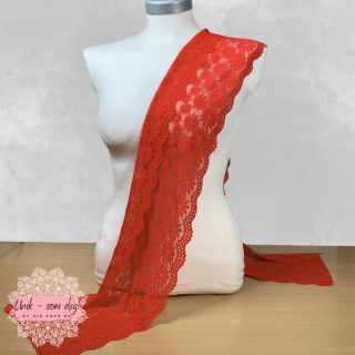 Blonde 21 cm - rød med blomster