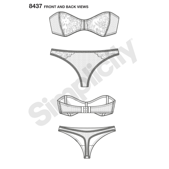 Madalynne Simplisity 8437 stroppløs BH mønster
