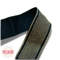 Linnings strikk 40 mm - gull og sort striper