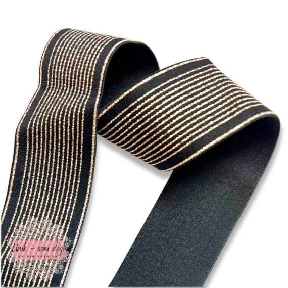 Linnings strikk 25mm LOVE | sort og hvit