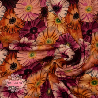 Mønstret bomull jersey - varme toner