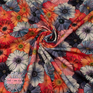 Mønstret bomull jersey - kalde toner