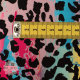 Mønstret french terry bomull - Leopard rosatoner
