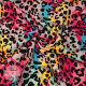 Mønstret french terry bomull - Leopard rosatoner