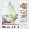 BH-sett med blonde - grå blomster