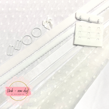 BH sett med prikkete stretch mes