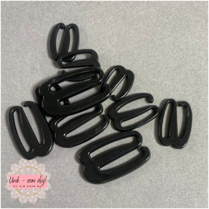 Plastikk G-hekte sort | 10, 12, 15, 18, 20 mm