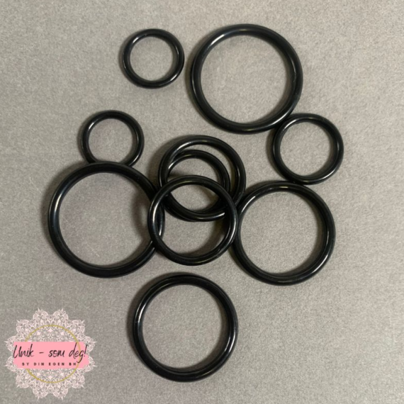 Plastikkringer sort | 10, 12, 15, 18, 20 mm
