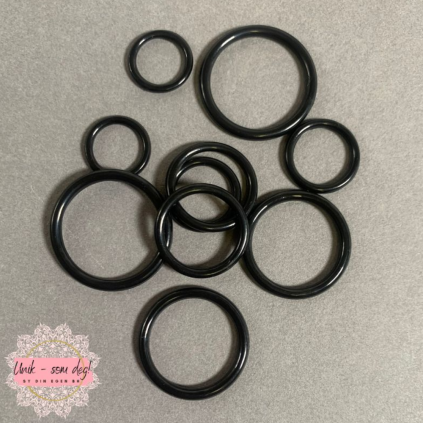 Plastikkringer sort | 10, 12, 15, 18, 20 mm