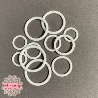 Plastikkringer hvit | 10, 12, 15, 18, 20 mm