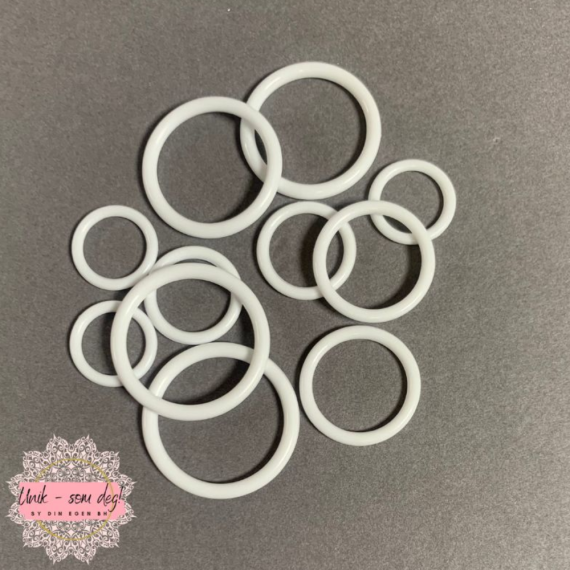 Plastikkringer hvit | 10, 12, 15, 18, 20 mm