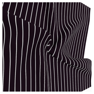 Sort med hvite striper