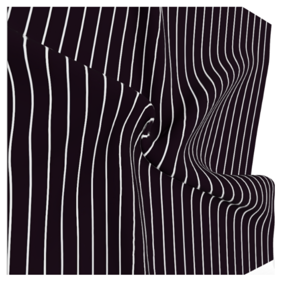 Sort med hvite striper