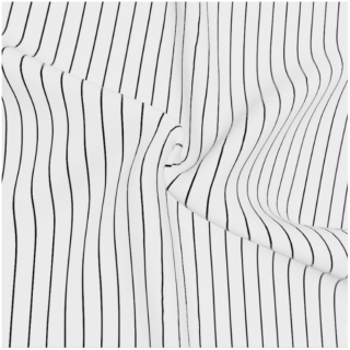 Hvit med sorte striper