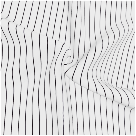 Hvit med sorte striper