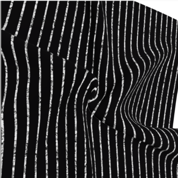 Sort med sølv striper