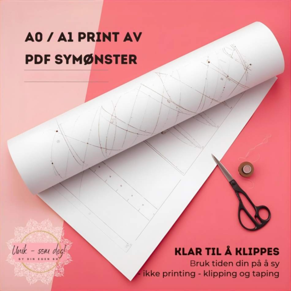 PDF mønster A0/A1 print