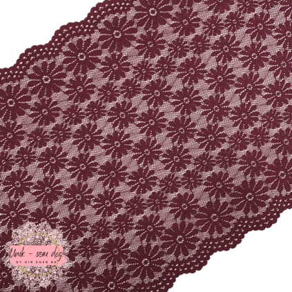 Blonde 29 cm - wine med blomster