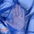 Stretch mesh glitter - royal blå