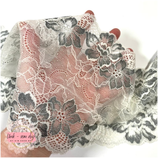 Blonde 18 cm - Ivery med grå blomst