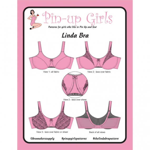 Linda BH mønster med kort bånd - PinUp Girl BH mønster