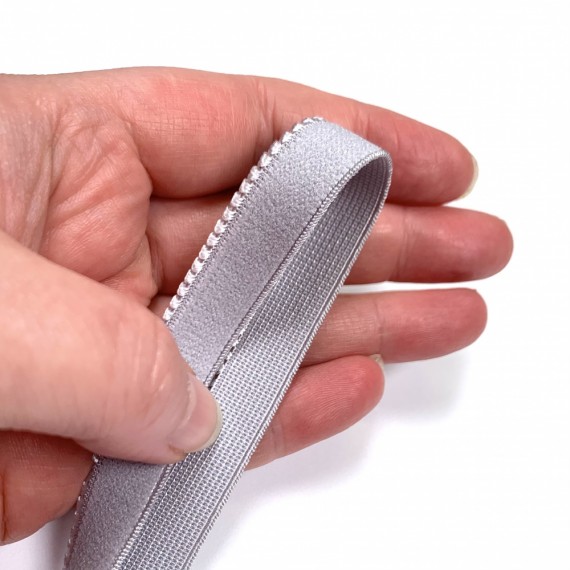 Picot mantstrikk 14mm grå | By din egen BH og bralette