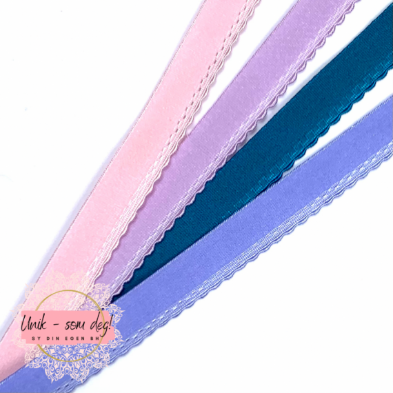Scallup strikk | Sy egen BH | 15mm bred | flere farger
