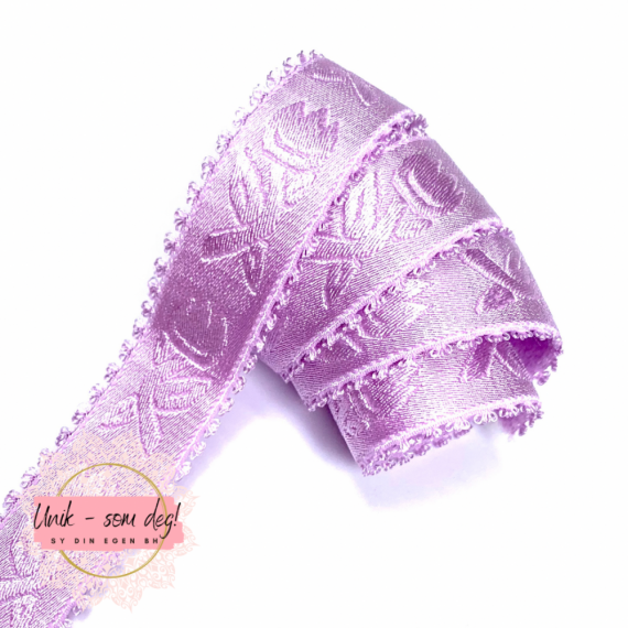Pyntet BH stropp lavendel | 18mm bred | Sy din egen BH
